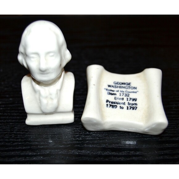 Vintage Salt & Pepper Shakers George Washington Bust and Memoriam - Picture 1 of 5